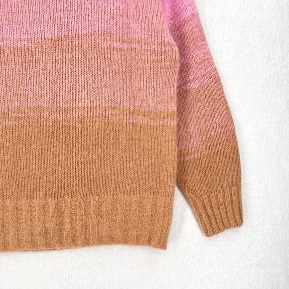 EVERLANE The Gradient Alpaca Crew Sweater Womens M Tan Pink Long Sleeve Pullover - Picture 10 of 16